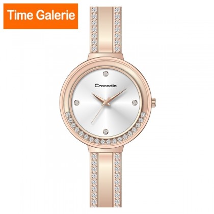  Crocodile CRDW6915.318 Rose Gold Stainless Steel Strap with White DIal Analog Women Watch 